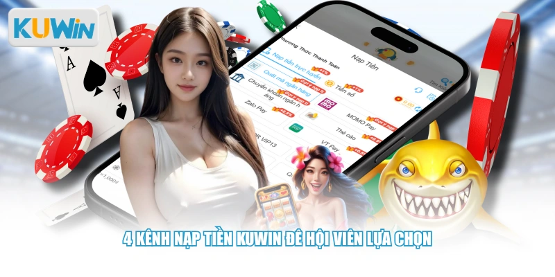 4 kênh nạp tiền KUWIN đê hội viên lựa chọn